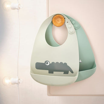 Done By Deer Silicone Bib 2 Pack | Croco & Birdee Waterproof Bibs