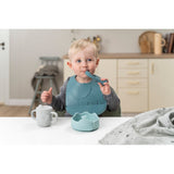 Done By Deer Silicone Stick & Stay Bowl & Baby Spoon | Wally Whale Feeding Set - My Little Thieves