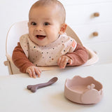 Done By Deer Silicone Stick & Stay Bowl & Baby Spoon | Wally Whale Feeding Set - My Little Thieves