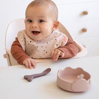 Done By Deer Silicone Stick & Stay Bowl & Baby Spoon | Wally Whale Feeding Set - My Little Thieves