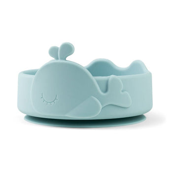 Done By Deer Silicone Stick & Stay Bowl & Baby Spoon | Wally Whale Feeding Set - My Little Thieves