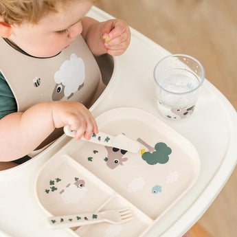 Done By Deer Silicone Stick & Stay Kids Snack Plate | Feeding