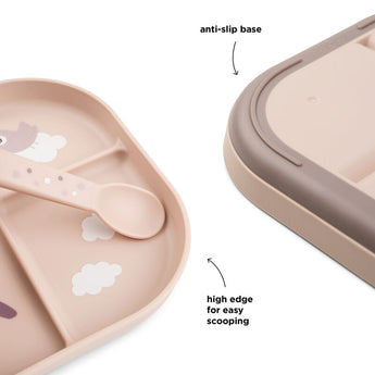 Done By Deer Silicone Stick & Stay Kids Snack Plate | Feeding