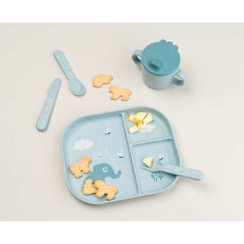 Done By Deer Silicone Stick & Stay Kids Snack Plate | Feeding