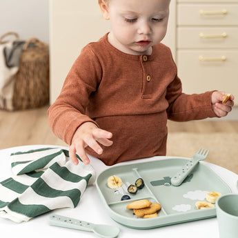 Done By Deer Silicone Stick & Stay Kids Snack Plate | Feeding