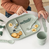 Done By Deer Silicone Stick & Stay Kids Snack Plate | Feeding