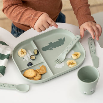 Done By Deer Silicone Stick & Stay Kids Snack Plate | Feeding