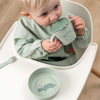 Done By Deer Sleeved Pocket Bib | Croco & Birdee Waterproof Full Cover Bib