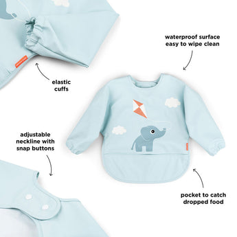 Done By Deer Sleeved Pocket Bib | Croco & Birdee Waterproof Full Cover Bib