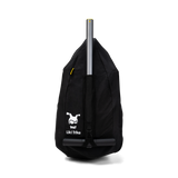 Black Doona Liki Trike Travel Bag made from durable, water-repellent fabric, with a gray handle and white Liki Trike logo.