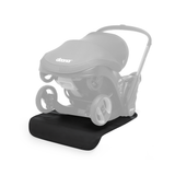 Black Doona Vehicle Seat Protector under a Doona infant car seat/stroller, protecting car upholstery.