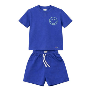 Eat The Cake Boys Blue Smiley Set Shorts T Shirt | Kids