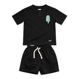 Eat The Cake Boys Icecream Black Shorts T Shirt Set | Kids