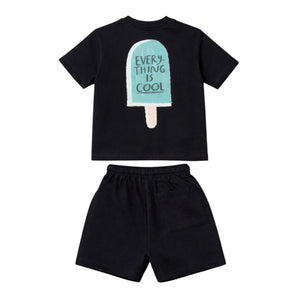 Eat The Cake Boys Icecream Black Shorts T Shirt Set | Kids