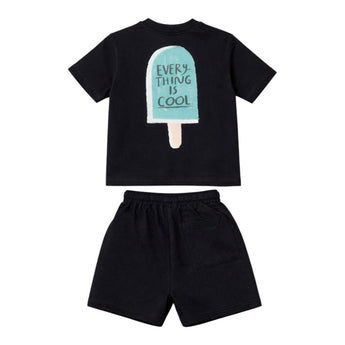 Eat The Cake Boys Icecream Black Shorts T Shirt Set | Kids
