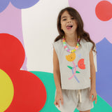 Eat The Cake Girls Tulip Grey Shorts T Shirt Set | Kids