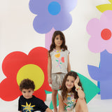 Eat The Cake White Flowers Girls Shorts T Shirt Set | Kids