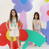 Eat The Cake White Flowers Girls Shorts T Shirt Set | Kids