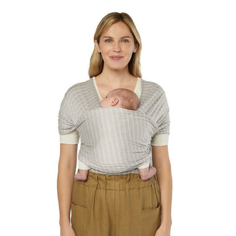 Ergobaby Aura Sustainably Sourced Knit Baby Wrap Grey Stripes | Carriers