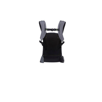Ergobaby Away Graphic Grey carrier with black mesh panel, grey padded straps, and lime green accents.