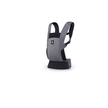 Ergobaby Away Graphic Grey carrier, lightweight and compact, with black base and padded straps.