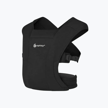 Ergobaby Embrace Heather Grey newborn carrier, soft fabric, ergonomic design, white logo.
