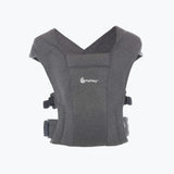 Ergobaby Embrace Heather Grey newborn carrier, soft fabric, with adjustable buckles.
