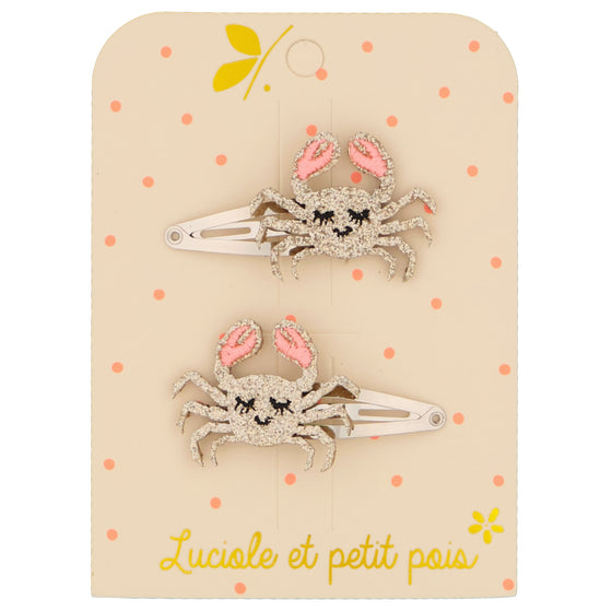 Crab hair clips (pair)