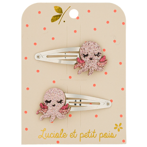 Glitter Hair Clips Character Themed Accessories-Pair