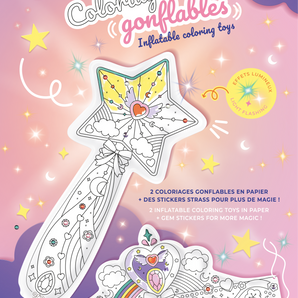 Inflatable Coloring Magic wand with LED 
& Crown