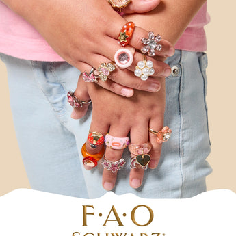 Fao Schwarz Girls Pretend Play Ring Set | 15 Piece Tiny Glam Rings
