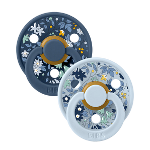 BIBS x Liberty 2 PACK Colour Chamomile Lawn Latex Size 1 Baby Blue Mix