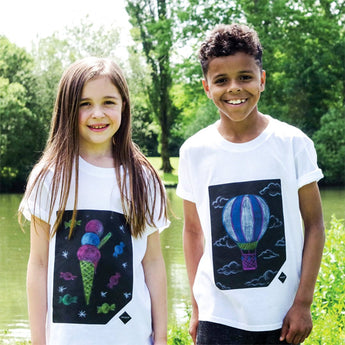 Glow In The Dark Chalkboard Apparel White Kids T-shirt | Christmas