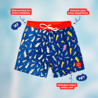 Glow In The Dark Magic Color Changing Swim Shorts For Kids | Swimwear Boy