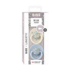 BIBS x Liberty 2 PACK De Lux Eloise Silicone Onesize Baby Blue Mix