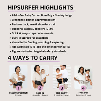Hackerlily Ergonomic Hip Seat Baby Carrier with Storage