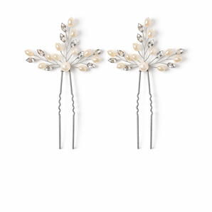 Hair Pin Pearl Silver Set