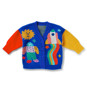 Halcyon Nights Rocket Ride Knit Kids Cardigan | Fluffy Winter Warm