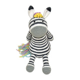 Happy Threads Handmade Ziggy The Zebra â€“ Multicolor Crochet Toy | Rattles