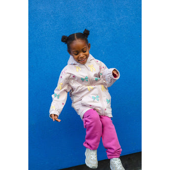 Holly And Beau Color Changing Kids Raincoat Hearts & Bows | Waterproof Girls