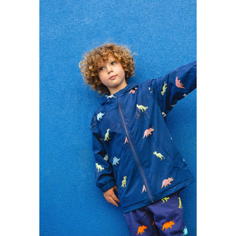 Holly And Beau Kids Color Changing Dinosaur Raincoat | Waterproof Fun Coat