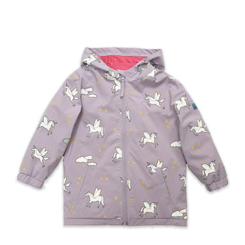 Holly And Beau Kids Color Changing Unicorn Raincoat | Waterproof Girls Coat