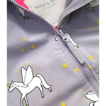 Holly And Beau Kids Color Changing Unicorn Raincoat | Waterproof Girls Coat