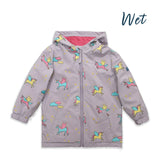 Holly And Beau Kids Color Changing Unicorn Raincoat | Waterproof Girls Coat