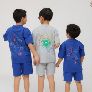 Boys Here Comes The Sun Grey Set Shorts and T-shirt