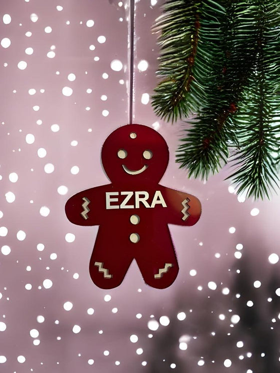 Personalised Acryllic Christmas Gingerbread  Holiday Ornament  Bauble