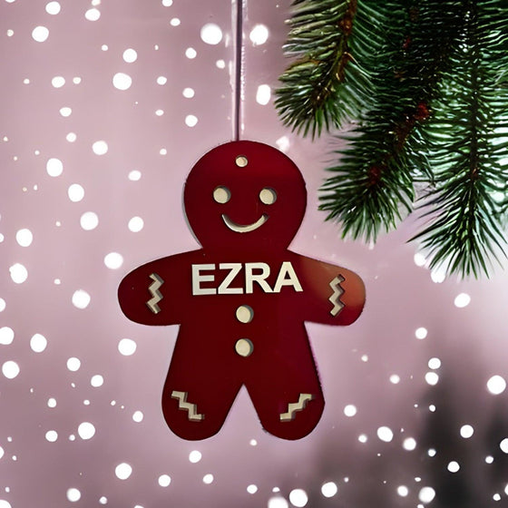 Personalised Acryllic Christmas Gingerbread  Holiday Ornament  Bauble