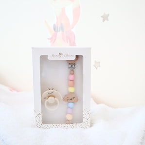Mommy's Charms Personalized Cloudy Dreams Pacifier Set
