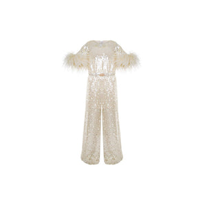 Junona Ivory Sequin Jumpsuit | Jumpsuit Girl