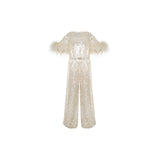 Junona Ivory Sequin Jumpsuit | Jumpsuit Girl